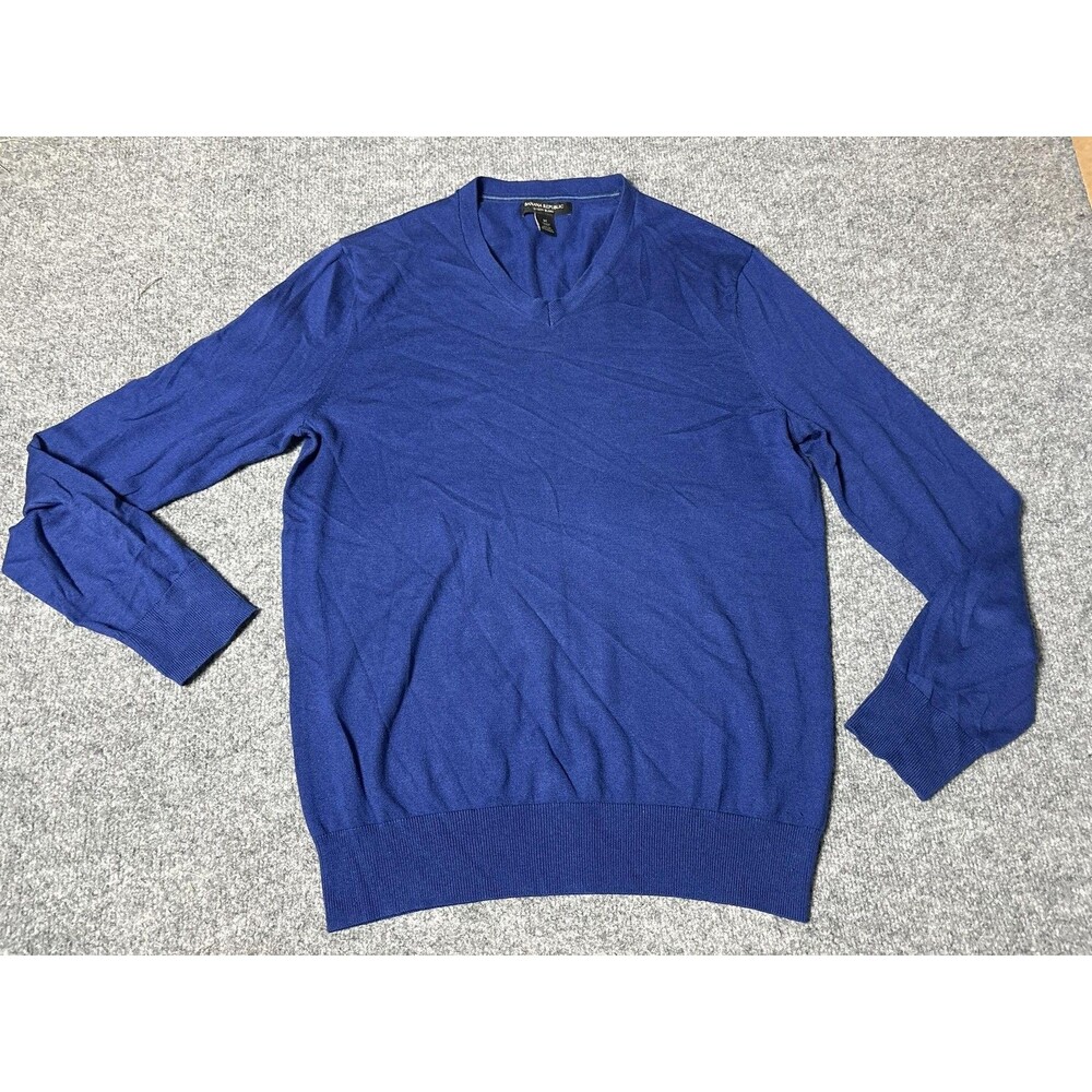 Banana Republic Sweater Mens Medium Blue Silk Cotton Cashmere V Neck Lightweight